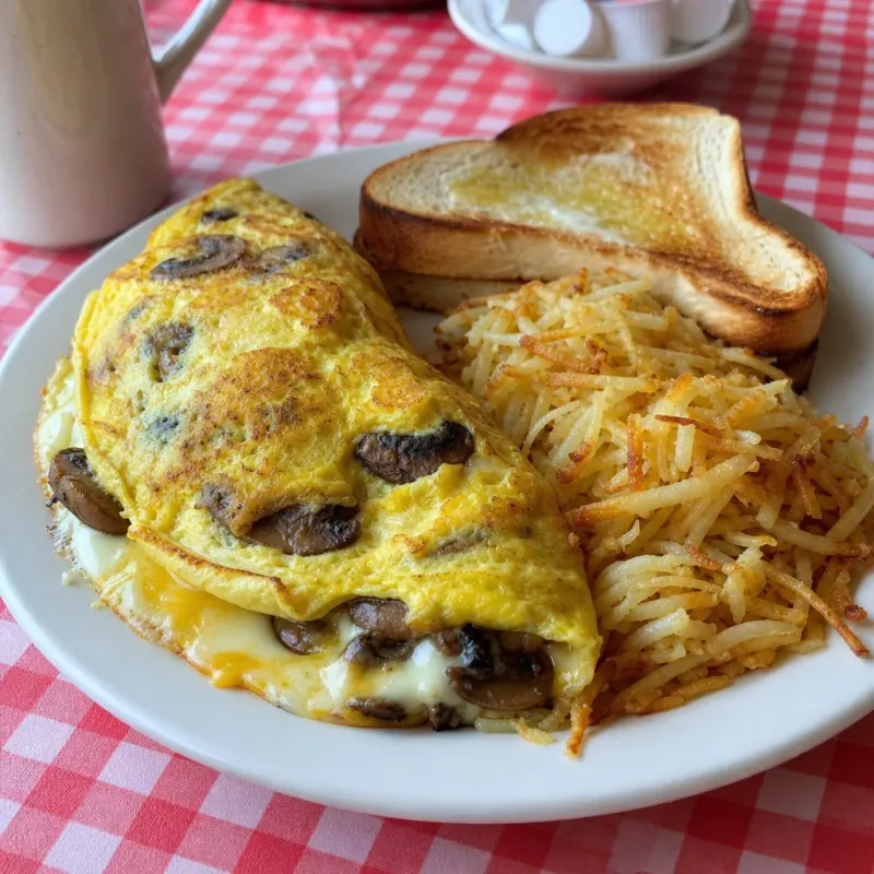 Mushroom & Cheese Omelette
